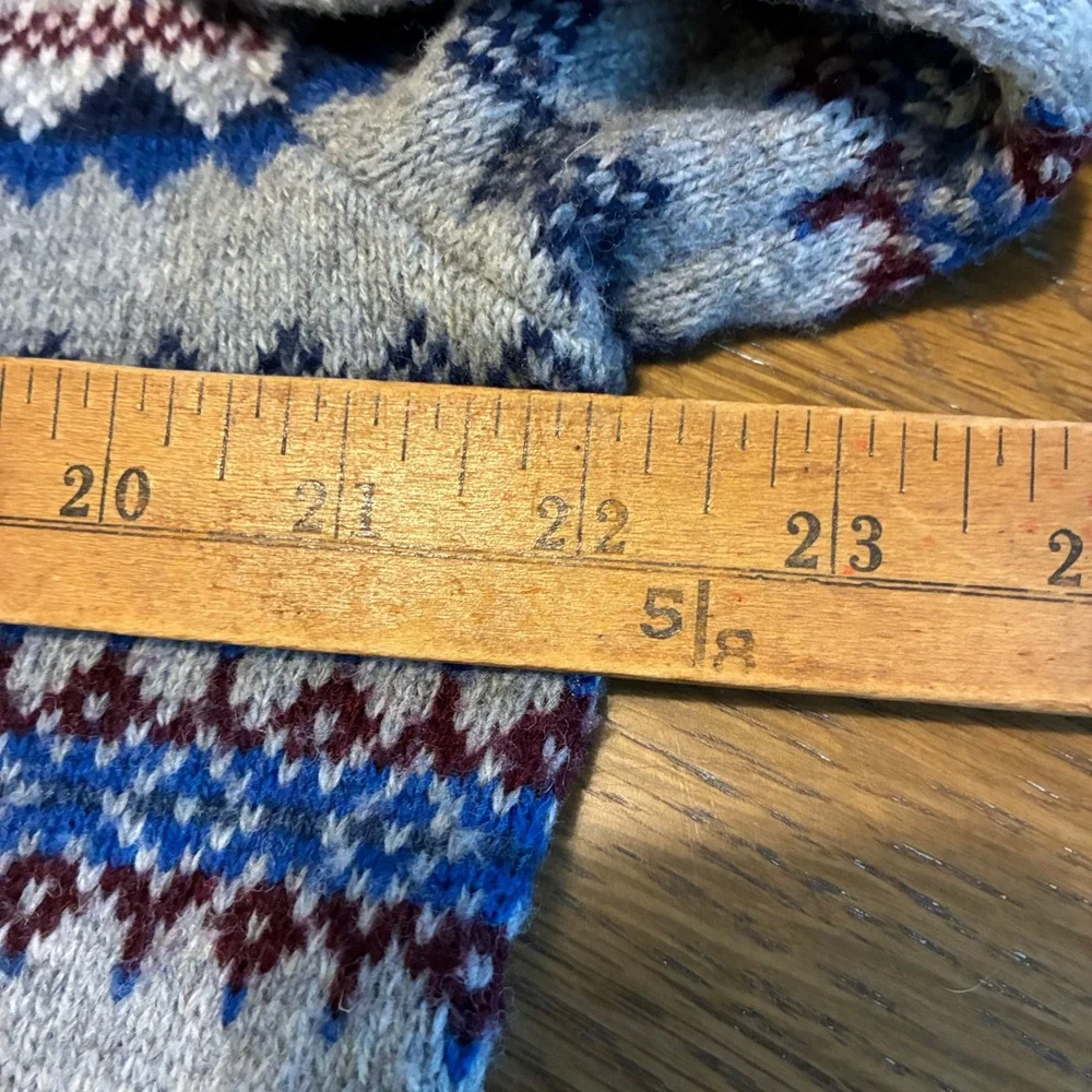 Men XL Sweater gray geometric stripes preppy collegiate cabincore gorpcore bloke